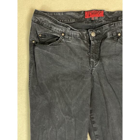 Tripp Nyc Jeans Womens 14R Black Skinny Slim Mid Rise Stretch Denim Punk Metal - Picture 3 of 10